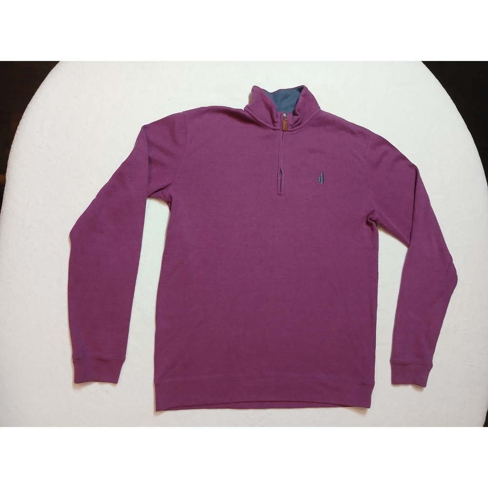 johnnie-O Men's West Coast Prep 1/4 Zip Pullover Sweater Plum Maroon Size M